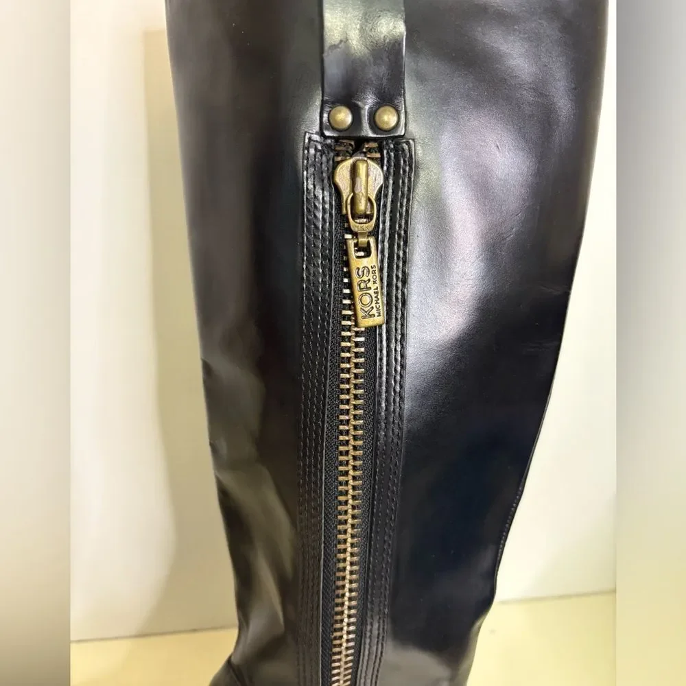 Michael Kors Brinks Leather Riding Boots sz 8.5